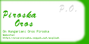 piroska oros business card